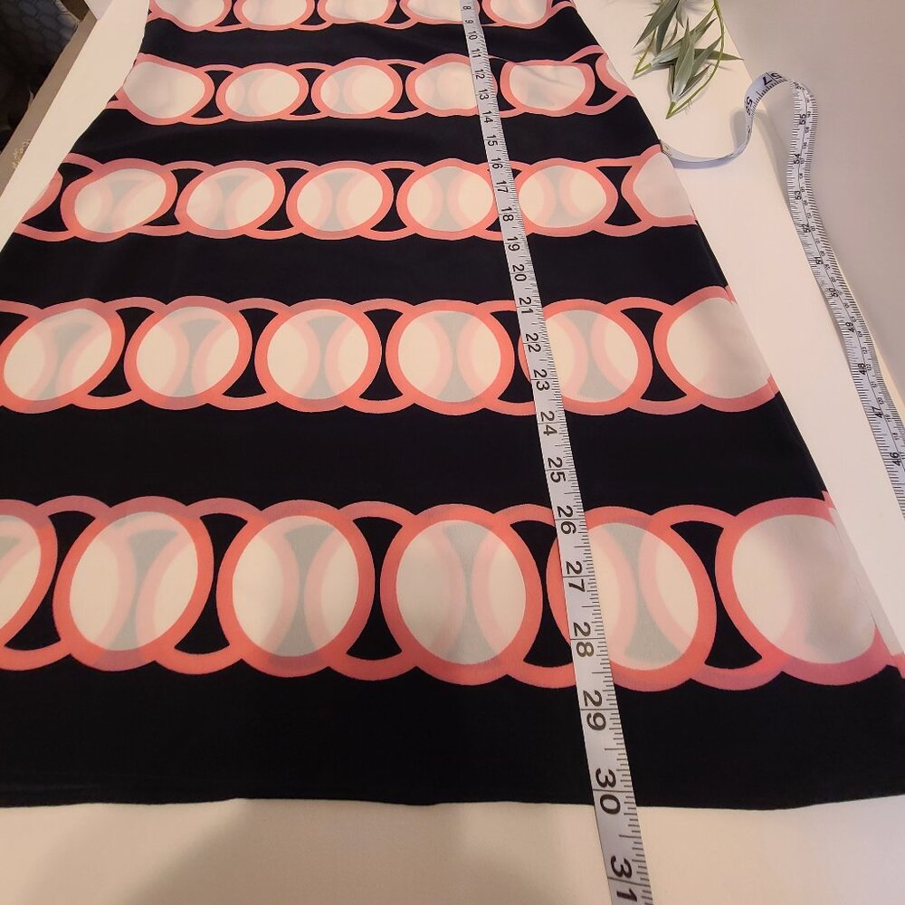 Crown & Ivy Sleeveless Halter Dress | Petite PP | Navy Pink Geometric Print - Picture 8 of 8